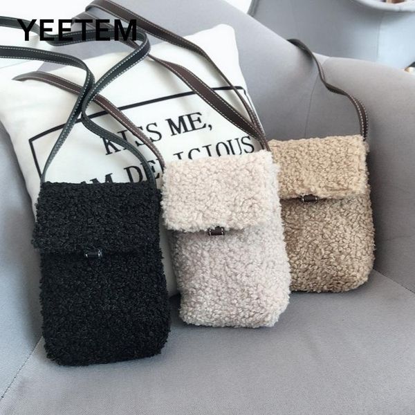 

autumn and winter plush lady lambswool small messenger bag ladies korean style wild one-shoulder crossbody messenger bag fashion
