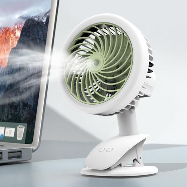 

2021 new night light fan humidifier baby carriage clip fan usb charging maternal and child deskdormitory cartoon