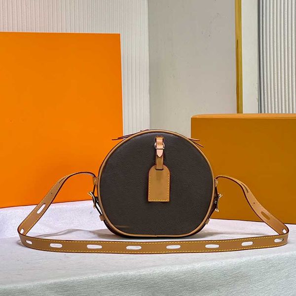 

women designer handbags luxury round messenger bag female zipper purse leather canvas shoulder crossbody fashion wallet casual bags m52294