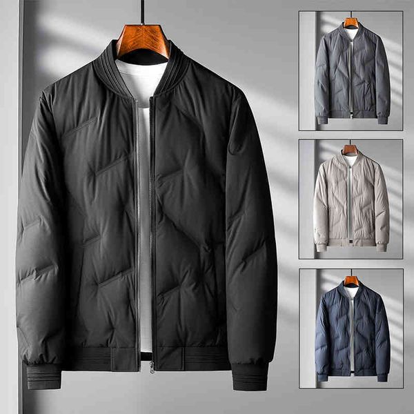 

winter leisure down busins short high-end thickened warm baseball collar et men's, Black