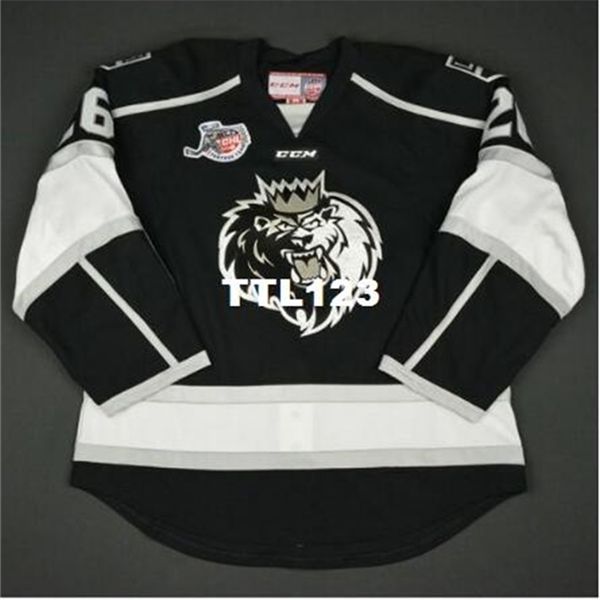 Männer Stickerei ECHL Monarchs 37 Nick Shore 26 Daniel Ciampini Hockey Jersey fügen Sie eine beliebige Namensnummer hinzu