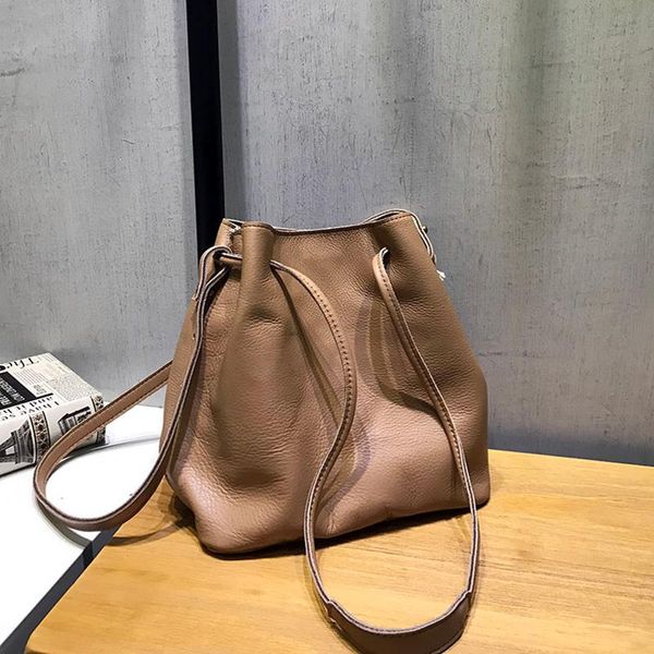 

women's leather bucket bag