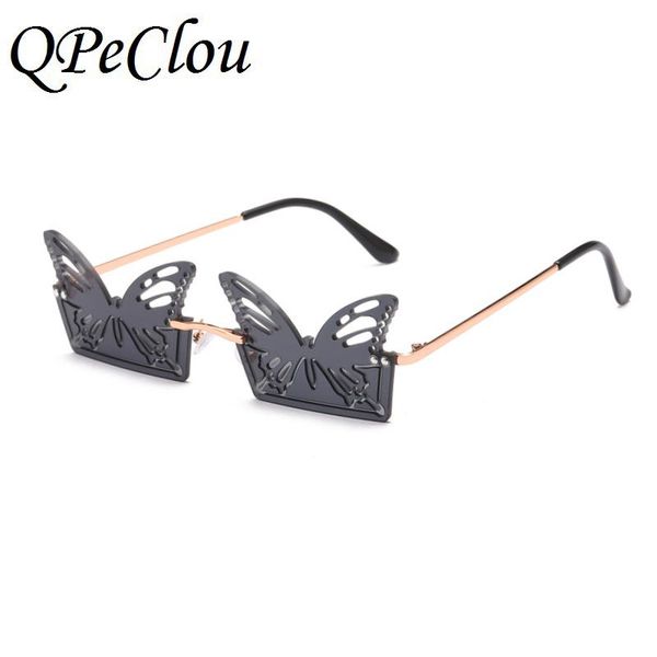 

sunglasses qpeclou 2021 fashion unique funny butterfly women party glasses female color show sun, White;black
