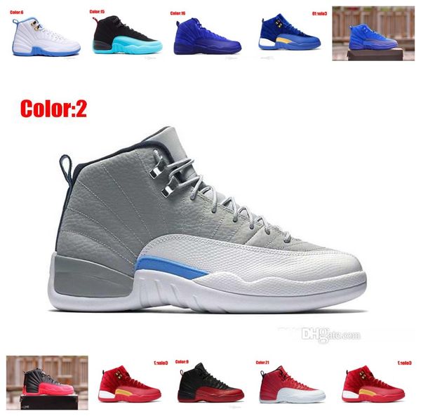 

12 12s mens basketball shoes sneakers ovo white gym red dark grey women basketba v2, Black