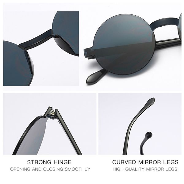 

frameless iboode men 2020 sunglasses new round women brand designer vintage one piece transparent sun glasses shades candy color