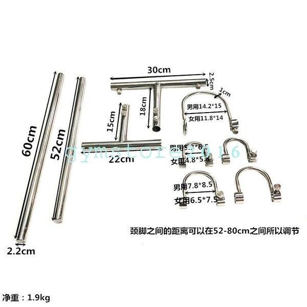 Обязательный раб Сландные баре рама рама из нержавеющей стали наручники ноги Shackles секс игрушки для пара # 76