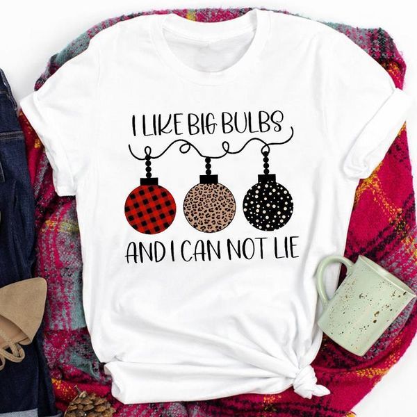 

women lady tees leopard plaid new year 90s happy holiday merry christmas print tshirt clothes graphic female t t-shirt, White