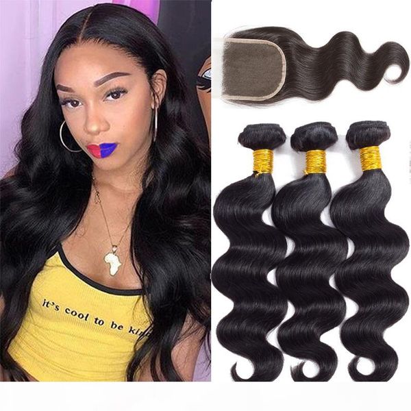 

virgin brazilian hair body wave human hair wefts with closure body wave hair bundles with frontal peruvian malaysain extensions bulk order, Black;brown
