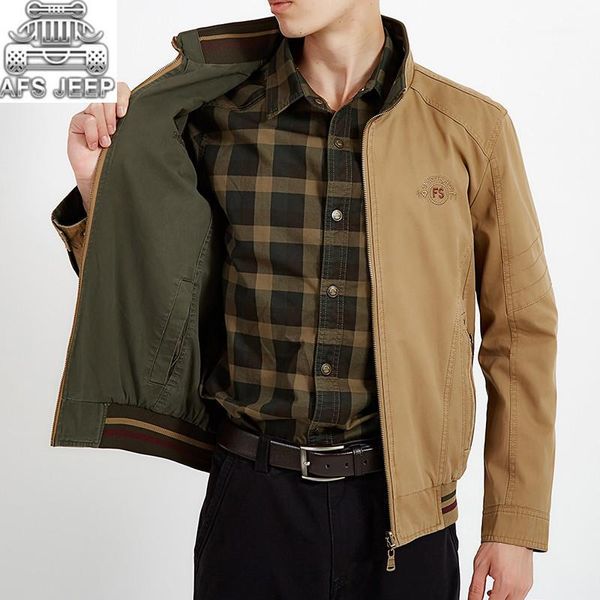 

afs wear-resistant reversible mens jackets autumn winter classic casual 100% cotton new design army cargo coats1, Black;brown