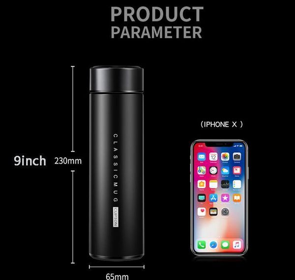 

new fashion smart mug temperature display vacuum stainless steel water bottle kettle thermo cup with lcd touch jllbxj lajiaoyard