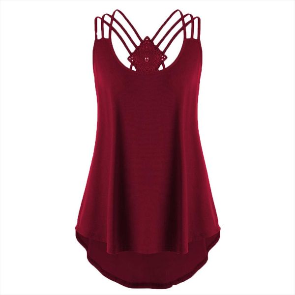 

дамы летние топы без рукавов vest top high low tank top notes strappy tank tops женщины одежда blusas femininas де verão 2020, White
