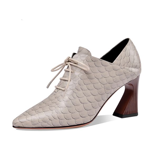 

pointed 2021 finger fish scale lace up heels weird wooden pumps size 34-41 women's black working party shoes tox6
