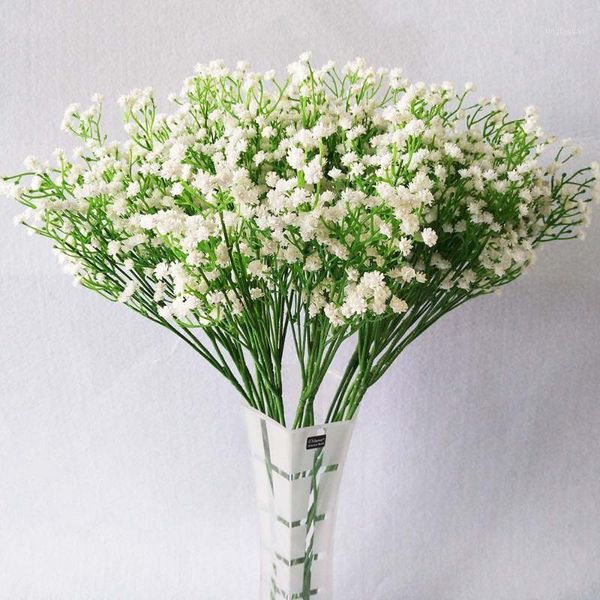 

decorative flowers & wreaths 12pcs/lot wedding decoration 50cm white/pink 5 colors plastic gypsophila ceremony party favor babysbreath artif