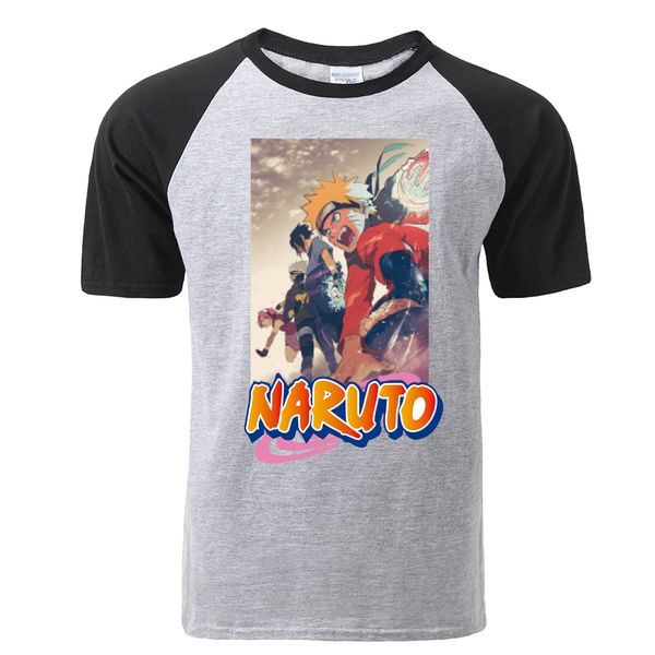 

naruto team 7 tshirt funny print japanese anime raglan summer casual funny harajuku streetwear sport hooded sweatshirt hoodie men t shirt