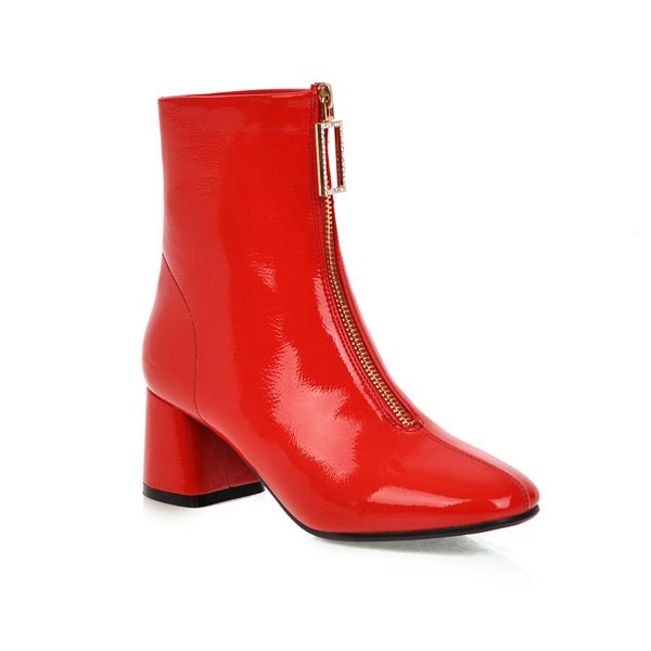 

2021 women's plus size 22-28cm short stuffed lining winter toe boots european and front 1 3oee, Black