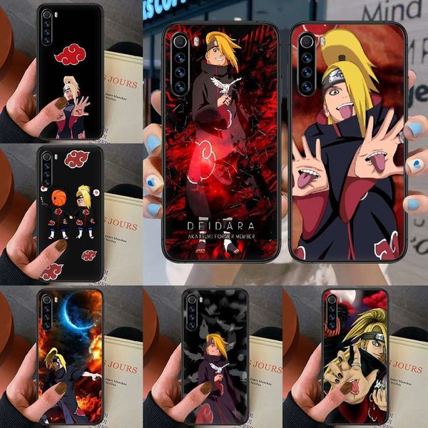 

3naruto akatsuki deidara mobile phone cover redmi note 7 8t 8 9s 4x 7 7a 9a k30 pro super black fashion silicone covercf1