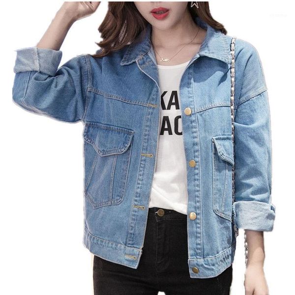 

spring/autumn women coat denim washed jacket long sleeve women jacket easy match clothing korean style students coat1, Black;brown