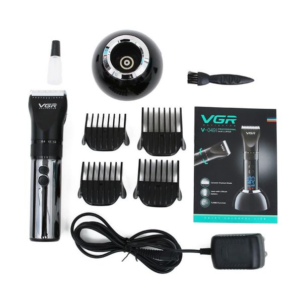 

vgr v-049 hair trimmer led display men's haircut cutting machine grooming low noise clipper titanium ceramic blade hair clipper