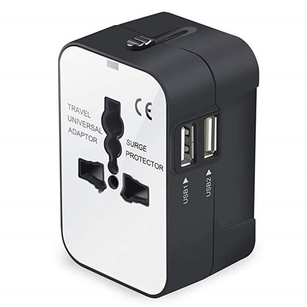 

international universal all in worldwide travel adapter wall charger ac power plug adapter with dual usb charging ports for usa eu uk au