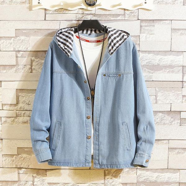 

2019 autumn new japanese original casual large size men's lapel trend denim jacket1, Black