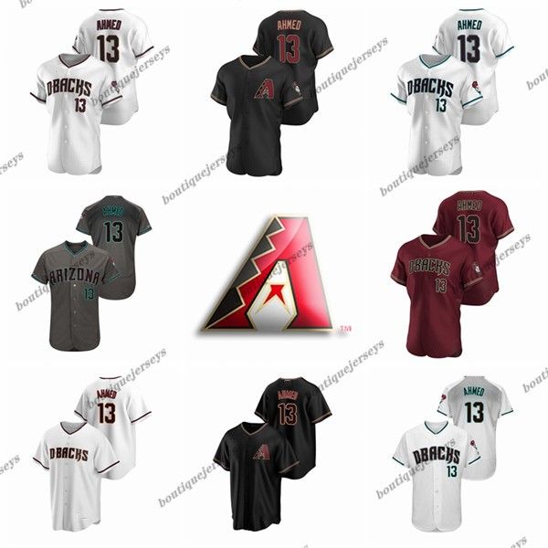 

custom men women kids arizona diamondbacks 13 ahmed 13 nick home nick slick black red white baseball jerseys, Blue;black