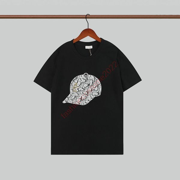 

2022 d ityor 3d cap lettered logo3d digital printed t-shirt short sleeves men's t shirts tide brand short-sleeved round neck loose shor, White;black