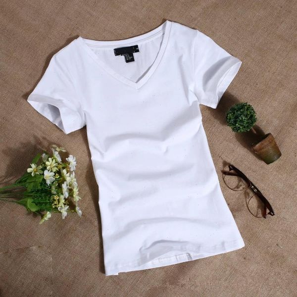 

mrmt womens t shirt women short sleeved slim solid color simple pure tee t-shirt for female shirts, White