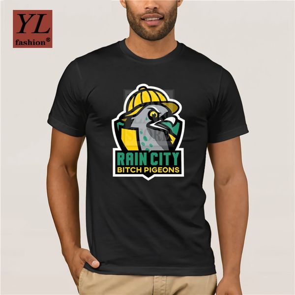 

quality fashion short sleeve men tshirt rain city bitch pigeons t shirt 2020 fashion summer personality sport hooded sweatshirt hoodie