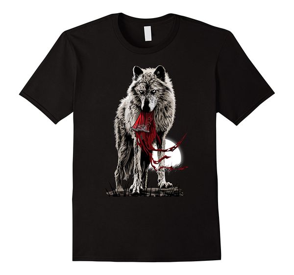 

sport 2019 new summer tee shirt grey wolf and red scarf wolf t-shirt cool t-shirt