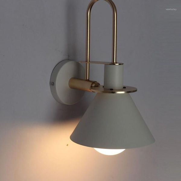 

wall lamp modern minimalist living room macaron horn light personality creative aisle bedroom bedside mounted iron e271