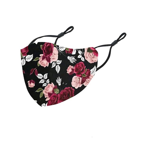 

ur4amu 8 styles multi color fashion floral face dust-proof anti-fog adjustable washable life protective mask 2 n