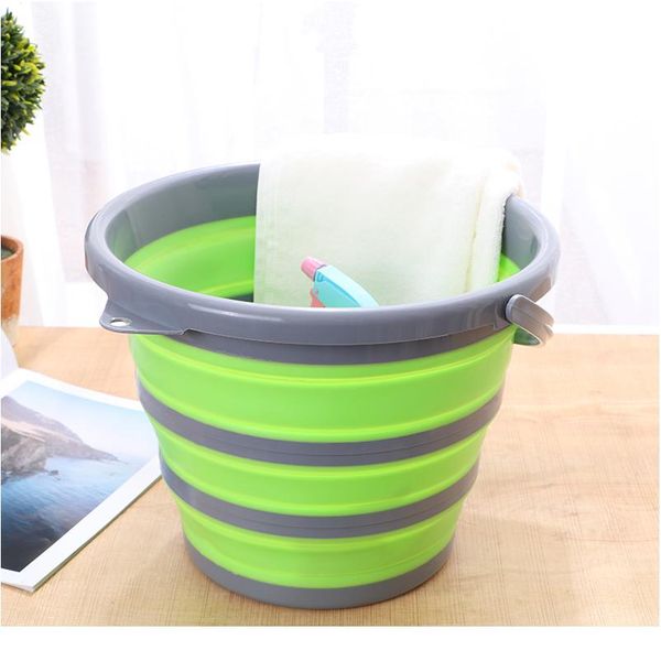 

10l new arrival sile folding bucket large capicity save space washabe fishing camping car bucket kitchen items bald jlloim