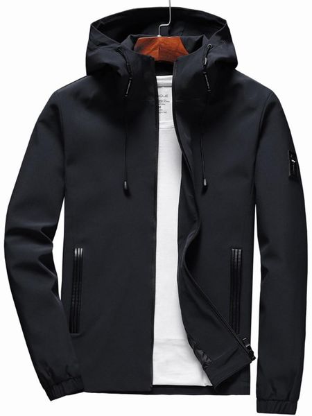 

running jackets jacket men zipper arrival casual solid hooded fashion men's outwear slim fit spring and autumn tracksuit, Black;red