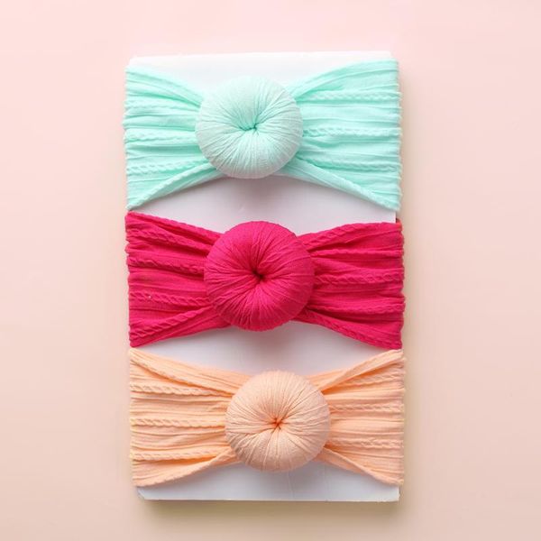 

hair accessories 1pcs round knot bow nylon headbands  fit most baby girls cable knit wide head wraps cute bows turban headwraps, Slivery;white
