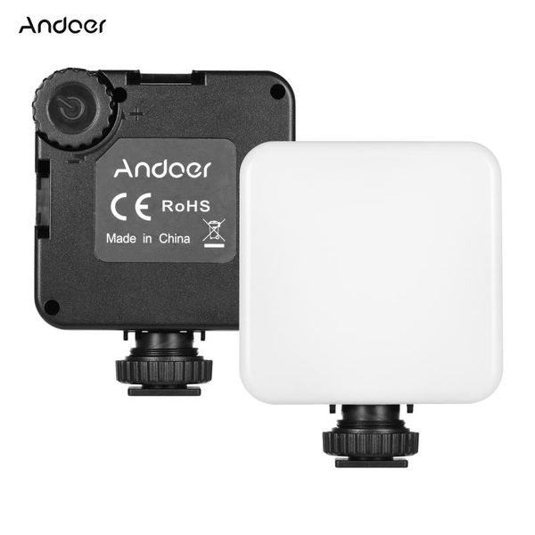 

studio led video light led rgb 6w color temperature 2500-8500k with triple cold shoe mount built-in 2000mah battery youtube lamp