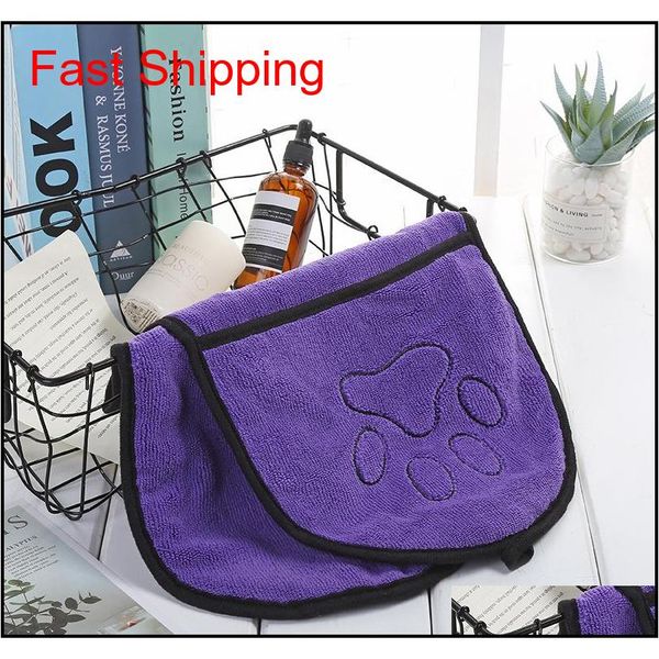 

solid color water absorption bath towel dog bathrobe cat take a bath pet supplies double bag superfin qylfyh ppshop01
