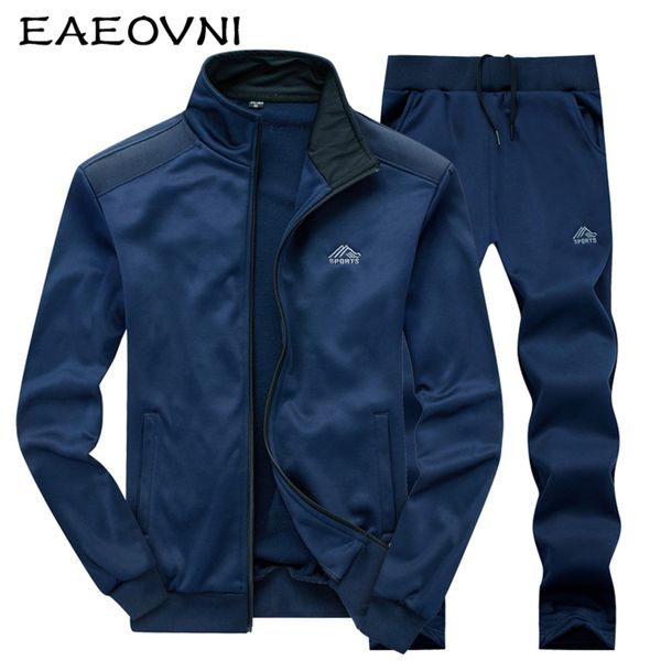 

eaeovni - men's casual solid sportswear, et and set, sweatshirt, 2-piece set, autumn, Gray
