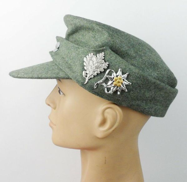 Chapéus de aba larga reprodução da Segunda Guerra Mundial Cap Hat Metal Sniper Start Edelweiss Pin Pin Store 56051011