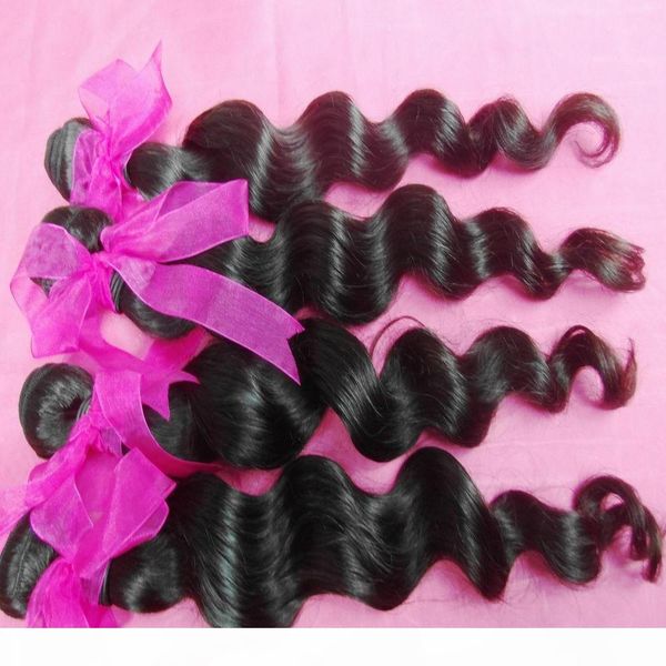 

pure color natural #1b wefts 100% softest 8a virgin indian temple loose piano curls lush weaves 4pcs lot dyeable, Black