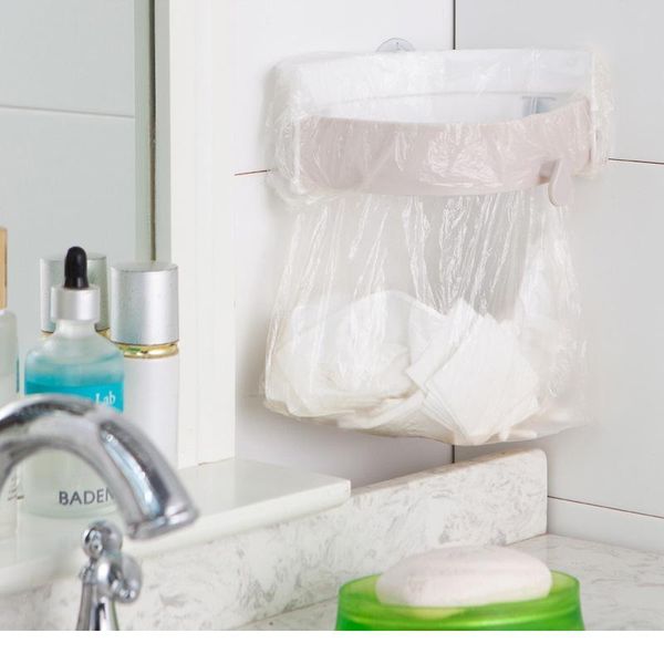 

kitchen foldable garbage bag holder trash storage rack household creative suction cup arc sink hold garbage bag holder o sqchsj