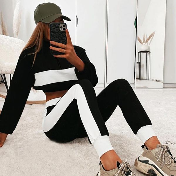 

women sweater two piece knitted pant sets slim tracksuit 2020 autumn winter fashion sweatshirts sporting suit female tracksuit#3, Gray