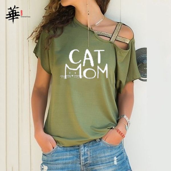 

plus size 5xl one shoulder cross t-shirt women summer short sleeve t shirt feminina casual loose shirts for woman t200616, White