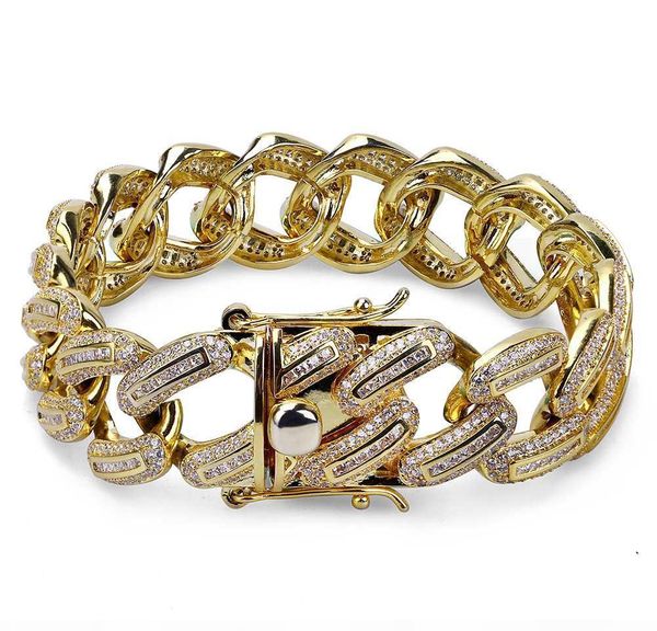 

браслет link gold zircon plated micro cuban miami pave silver мужчины женщины bracte color для 18 мм sqcub homes2007, Black