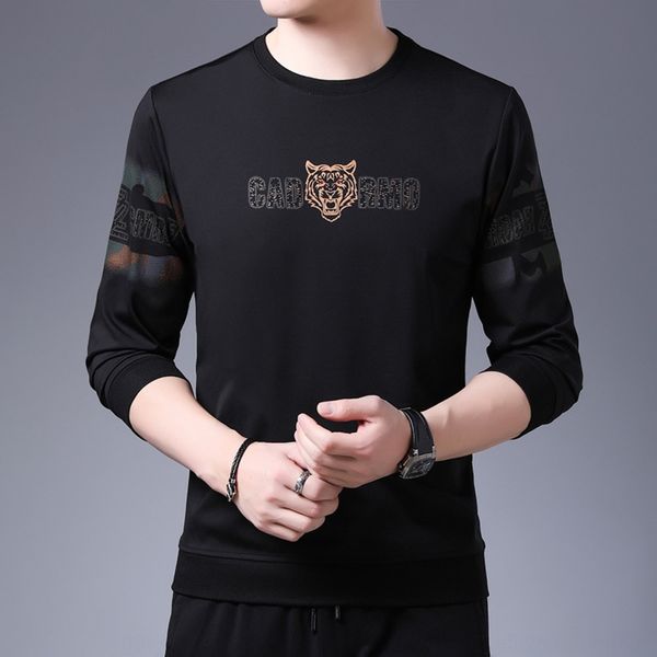 

new autumn 2020 long sleeve crew neck sweater for young pullover pullover pulloverpulloverand middle-aged men's korean version trend an, Black