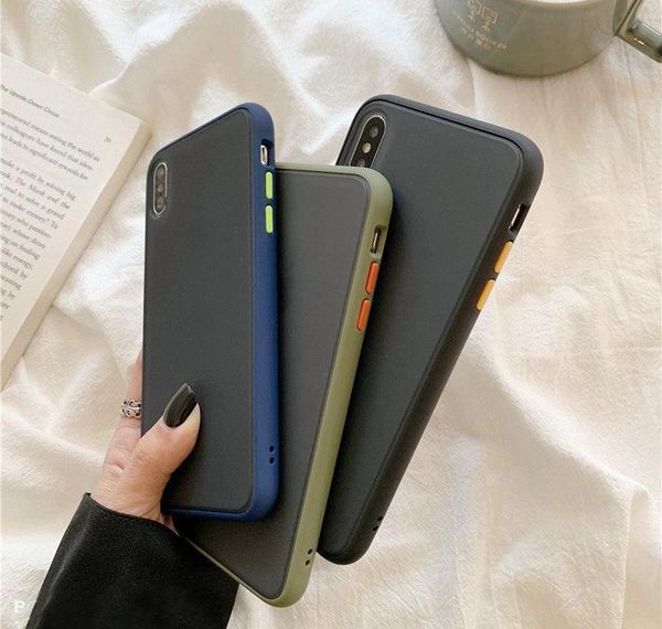 

dhl 100pcs phone case for iphone 6 7 8 plus x 11 12 pro max x xr xs max 7plus luxury contrast color frame matte hard tp jllymm allguy