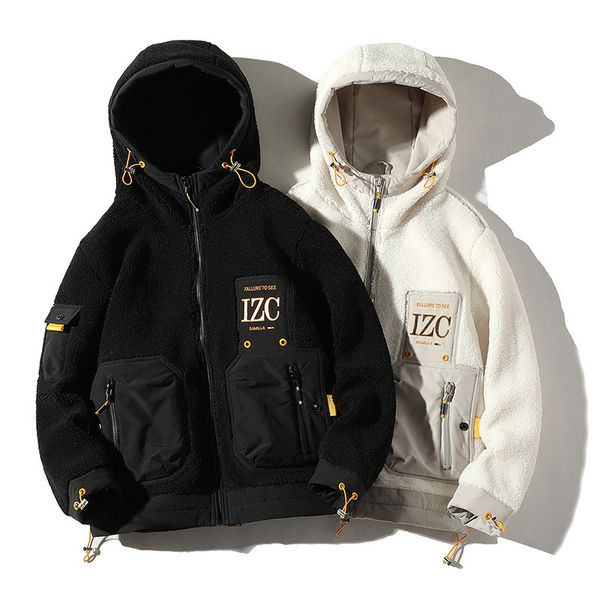 

2021 new model hip hop polyester men's work man fleece jacket nrjk, Black;brown