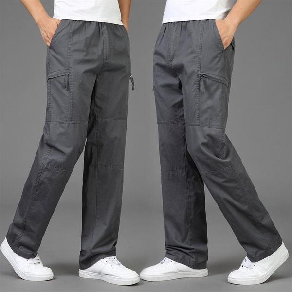 

fall 2020 fashion men's pants casual cotton trousers straight jogging pants men's loose trousers, Black
