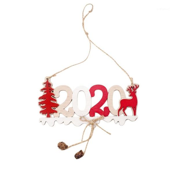 Decorazioni natalizie Decorazione con spago 2021 Lettere a forma di albero di legno appeso Forniture per feste festive1