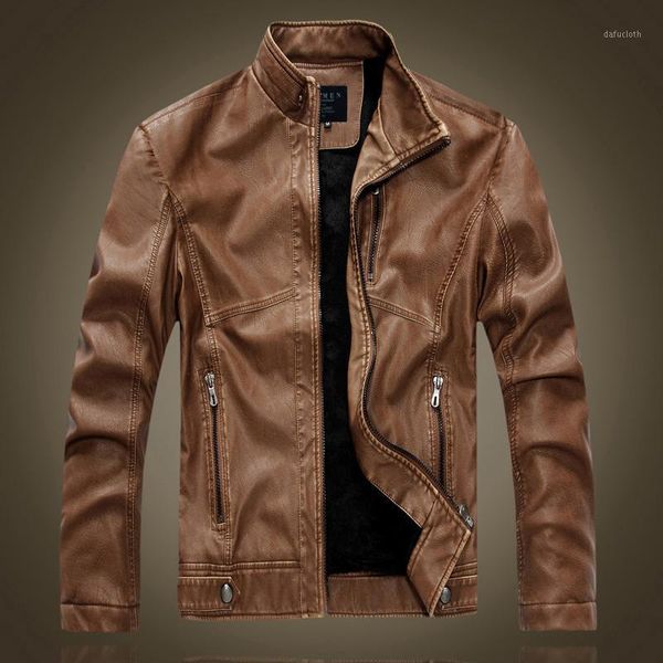 

motorcycle pu leather jackets men autumn winter leather clothing men jackets male business casual coats mj131, Black