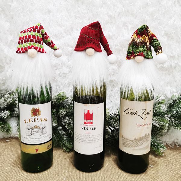

christmas lucky ornament red wine bottle cover wine cover xmas tree pendant bottle covers festival party hanging caps home decor e110303, Blue